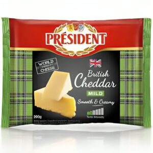 ყველი ჩედარი პრეზიდენტი თეთრი MILD 48% 200გრ