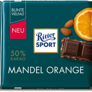 შოკოლადი /რიტერ სპორტი/ შავი,ნუშით და ფორთოხლით  100 გრ